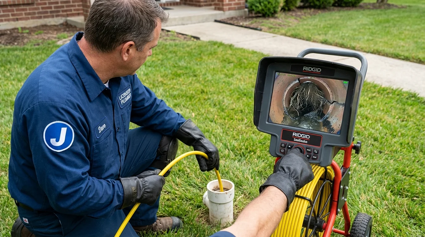 Sewer camera inspection being performed by Johns Plumbing LLC in Saratoga Springs